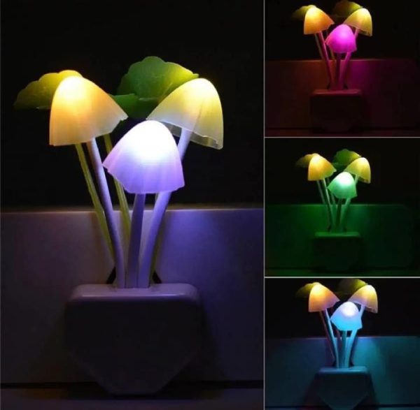 Mushroom Night Light Dusk To Dawn Sensor Led Night Lights Flower Lamp